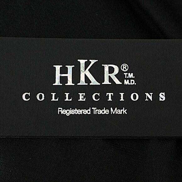 HKR $60 Sz S Black Ruched Silver Necklace Halter Poly Spandex Sexy Dress - Picture 6 of 6